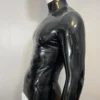 High-Neck Latex Zip-Up Long Sleeve Shirt – Sleek Fetish Style
