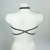 Minimalist Latex Halter Bra Harness – Adjustable Strapped Fetish Top