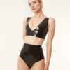 Basics Latex V-Neck Crop Top