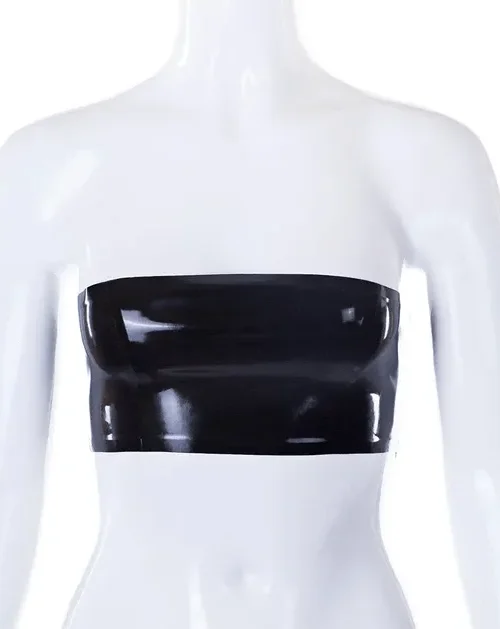 Bridget Latex Tube Crop Top – Sleek Strapless Design