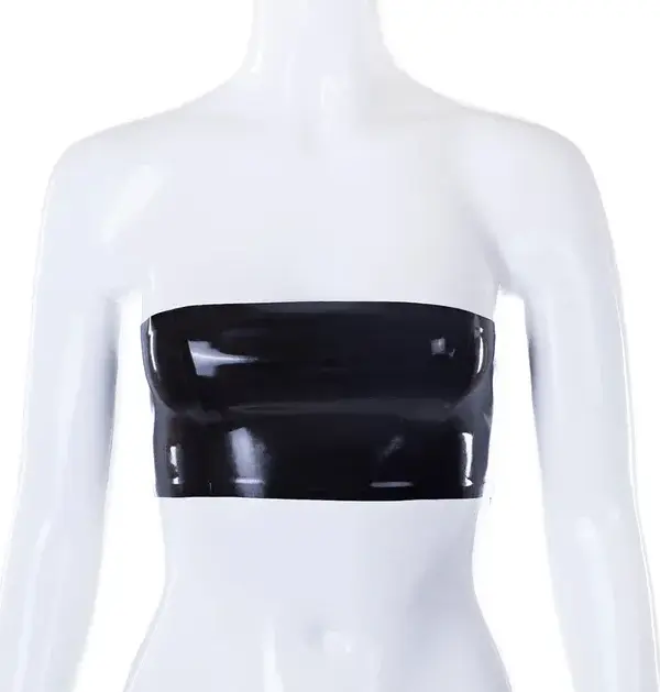 Bridget Latex Tube Crop Top – Sleek Strapless Design