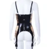 Aria Paneled Latex Merrywidow with Crystal Side Panels and Six Garters