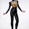 High-Waisted Black Latex Leggings – Seam-Contoured Anatomic Fit