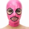Glossy Latex Hood with Eyelash Trim and Back Zipper