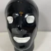 Classic Black Latex Gimp Hood with Open Eyes and Mouth + Optional Collar