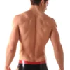 Black Latex Hipster Briefs with Red Contrast Waistband