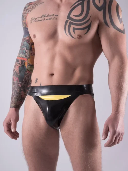 Men’s Latex Jockstrap with Horizontal Fly Opening – Custom Fit & Color