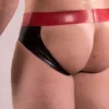 Bold Latex Jockstrap Brief with Red Trim and Contoured Front