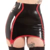 Vintage-Inspired Latex Girdle with Red Trim and Back Lacing