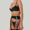 High-Shine Latex Lingerie Set with Garter Belt – Serra Style