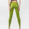 High-Waist Lime Green Latex Leggings with Glossy Finish