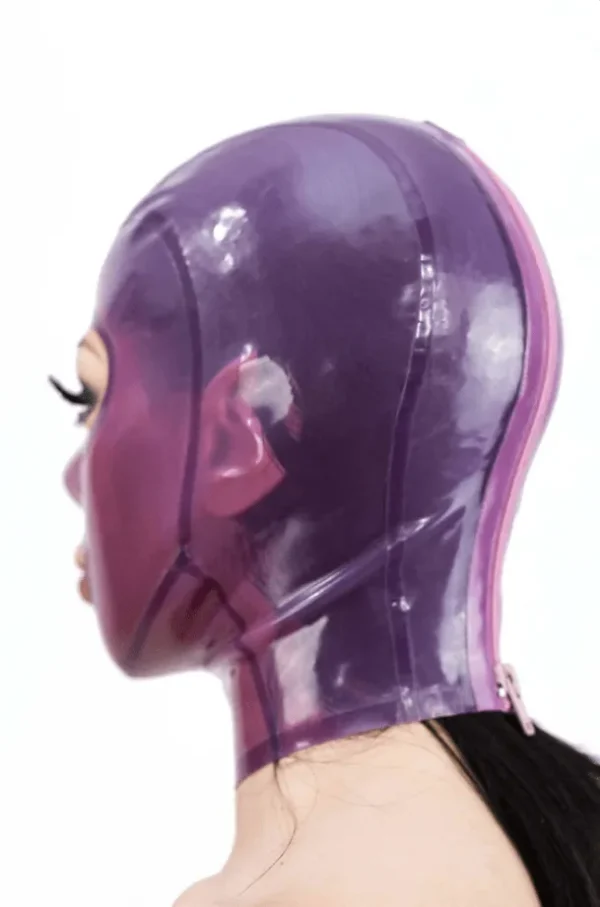 Translucent 8-Panel Latex Hood with Trimmed Eyes and Mouth