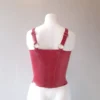 Latex Thick Strap Plunge Crop Top