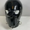 Heavy-Duty Latex Gimp Hood with Detachable Blindfold, Collar and D-Rings – 0.80mm Rubber Mask with Back Zipper
