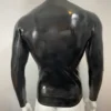 High-Neck Latex Zip-Up Long Sleeve Shirt – Sleek Fetish Style
