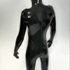 Full Cover Latex Zentai Catsuit with Integrated Hood, Hands & Feet – Black