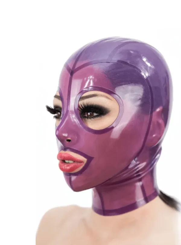 Translucent 8-Panel Latex Hood with Trimmed Eyes and Mouth