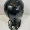 Heavy-Duty Latex Gimp Hood with Detachable Blindfold, Collar and D-Rings – 0.80mm Rubber Mask with Back Zipper