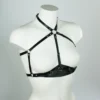 Minimalist Latex Halter Bra Harness – Adjustable Strapped Fetish Top