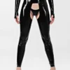 BDSM Cut-Out Latex Leggings – Open Front & Rear Design for Roleplay & Clubwear