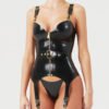 Latex Queen Harness Corset Top with Gold Zip and Belt