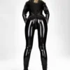 Sculpted Latex Catsuit with Décolleté Cutout and 3-Way Zipper