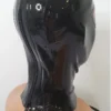 Glossy Black Latex Hood with Eye and Mouth Openings – Back Zipper & Protective Strip