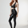 Gavrina High-Waisted Latex Leggings – Sleek Seamless Silhouette