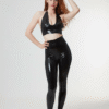 Gavrina High-Waisted Latex Leggings – Sleek Seamless Silhouette