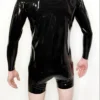 Tomy High-Collar Latex Zip Jacket with Reinforced Seams