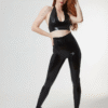 Gavrina High-Waisted Latex Leggings – Sleek Seamless Silhouette