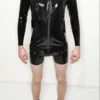 Tomy High-Collar Latex Zip Jacket with Reinforced Seams