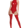 Shiny Red Latex Thigh-High Stockings – Seamless & Sensual