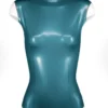 Angela High Neck Sleeveless Latex Bodysuit – Pearl Sheen Blue