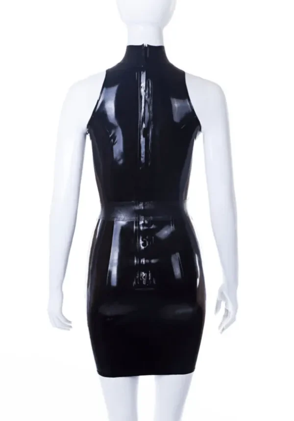 Laura Cutout Latex Mini Dress with Snake Pattern Waist Detail