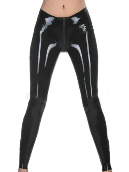 Latex Crotch Zip Leggings