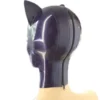 Purple Latex Cat Hood with Trimmed Eyes and Ears – Zipper Back Design