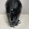 Latex Full-Face Hood with Hidden Eyes and Collar – 0.4mm Rubber with Back Zipper