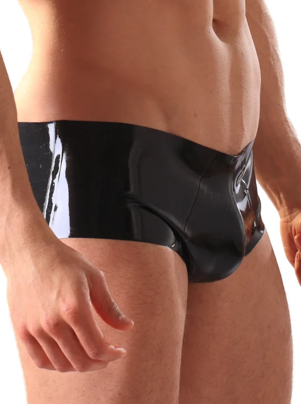 Classic Black Hipster Latex Boxer Shorts