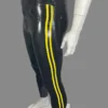 Latex Skincut Jeans with Yellow Side Stripes and Belt Loops