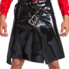 Adjustable Black Latex Kilt with Studded Waistband – Fetish Clubwear for Men