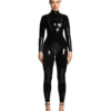 Sculpted Latex Catsuit with Dual Zippers and Defined Contours
