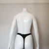 High-Waisted Black Latex Thong – Handmade Custom Fit, Minimal Design