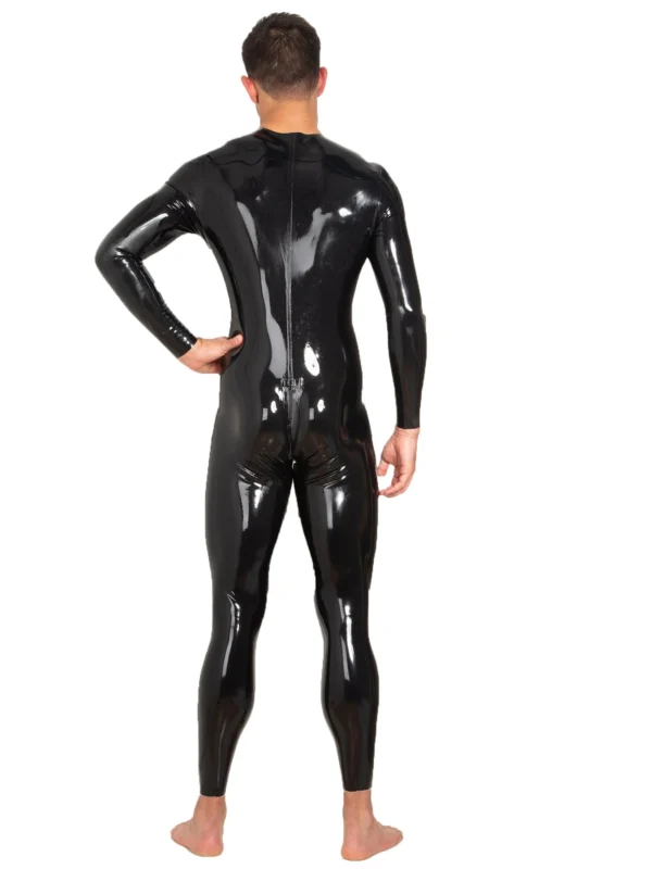 Neck Entry Latex Catsuit with Full Body Enclosure and Crotch Zip