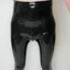 High-Waist Latex Leggings with Dual Zipper and 3D Contour – Black