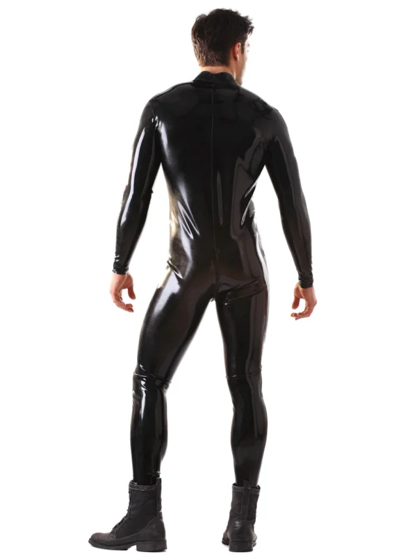 Classic High-Neck Latex Catsuit with Full Front Zip
