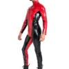 Blazing Bicolor Latex Catsuit with High Collar and Front Zip