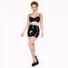 Classic High-Waisted Latex Mini Skirt – Glossy Black