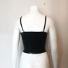 Latex Plunge Neckline Crop Top