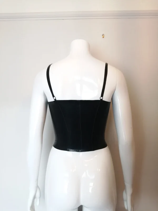 Latex Plunge Neckline Crop Top